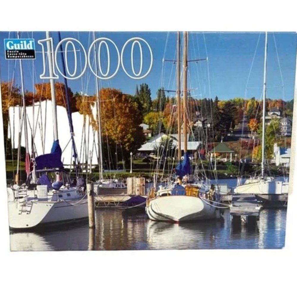 Guild 1000 Piece Puzzle Sail Boats By Hasbro 20 1/8" x 27 1/2" 2001 NEW SEALED